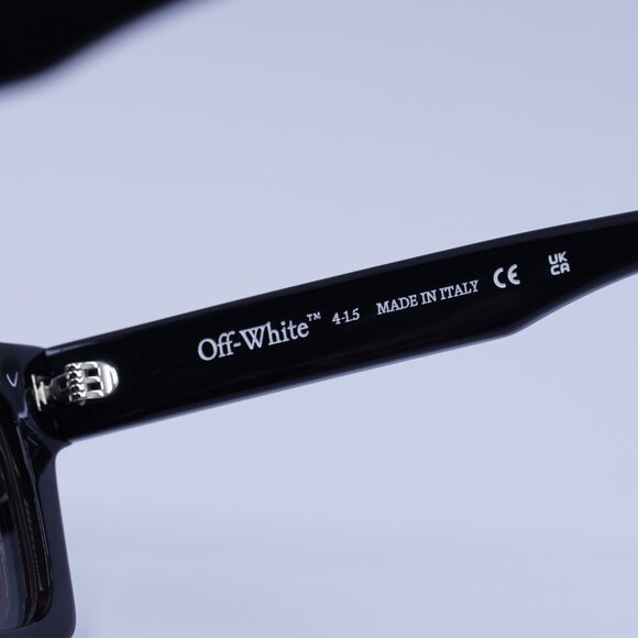 Off-White OERI14C CLIP ON 1025 Sunglasses Black Square Frame, Clear/Red Lenses - Picture 8 of 12